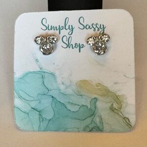 Minnie Mouse Silver Stud Earrings